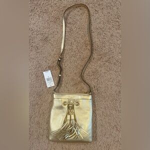 Michael Kors Gold Crossbody Bag with Tassels